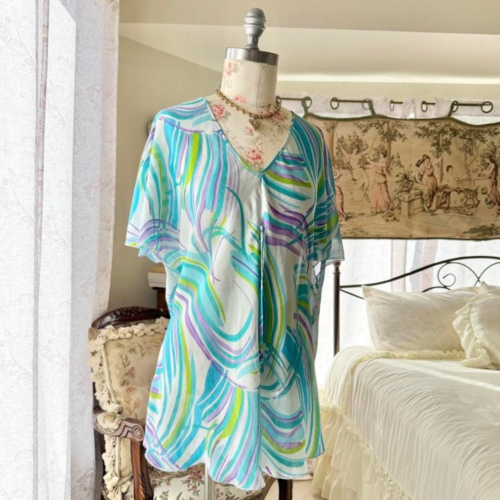 y2k blue swimsuit coverup‎